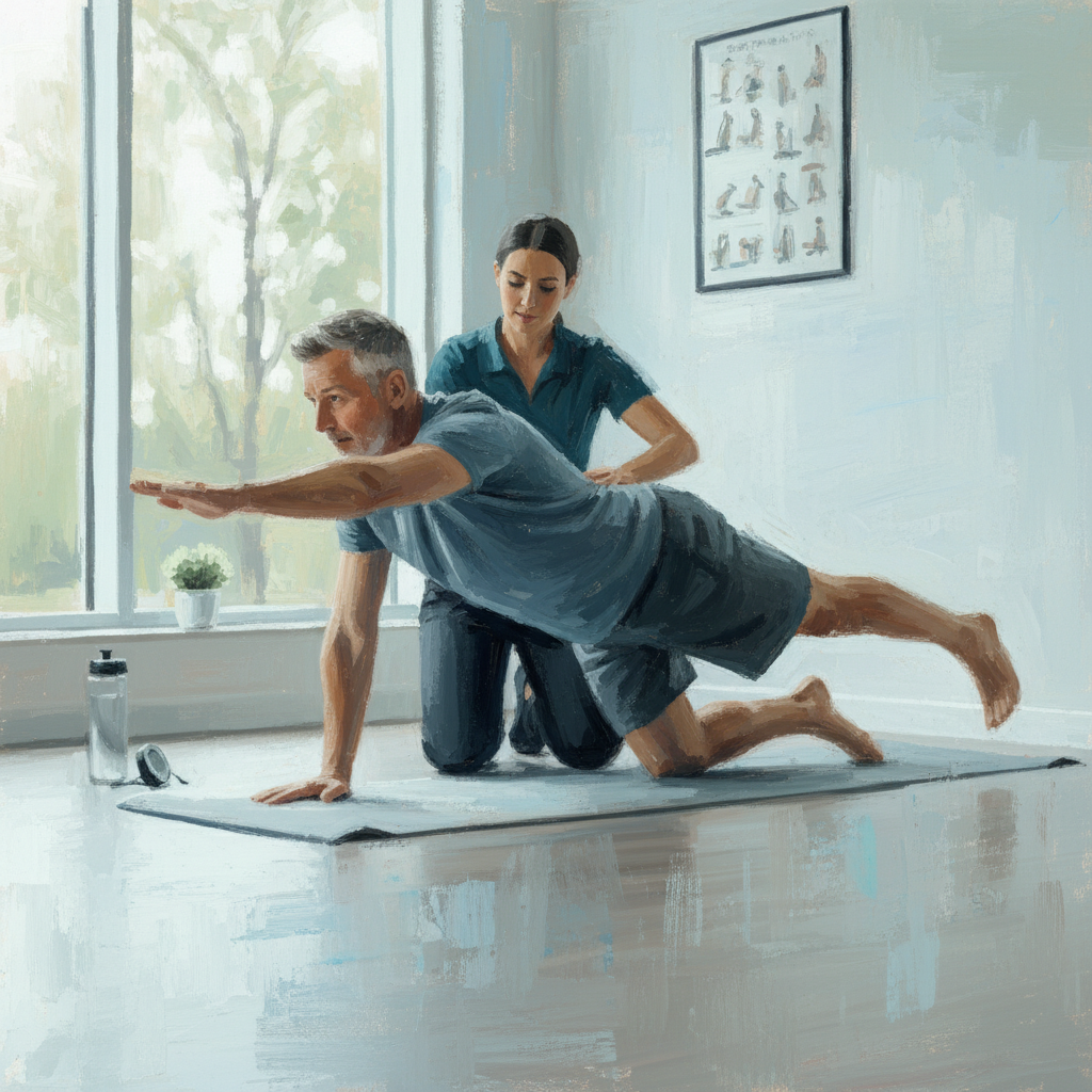 運動制御トレーニングを受けている慢性腰痛患者さんその２