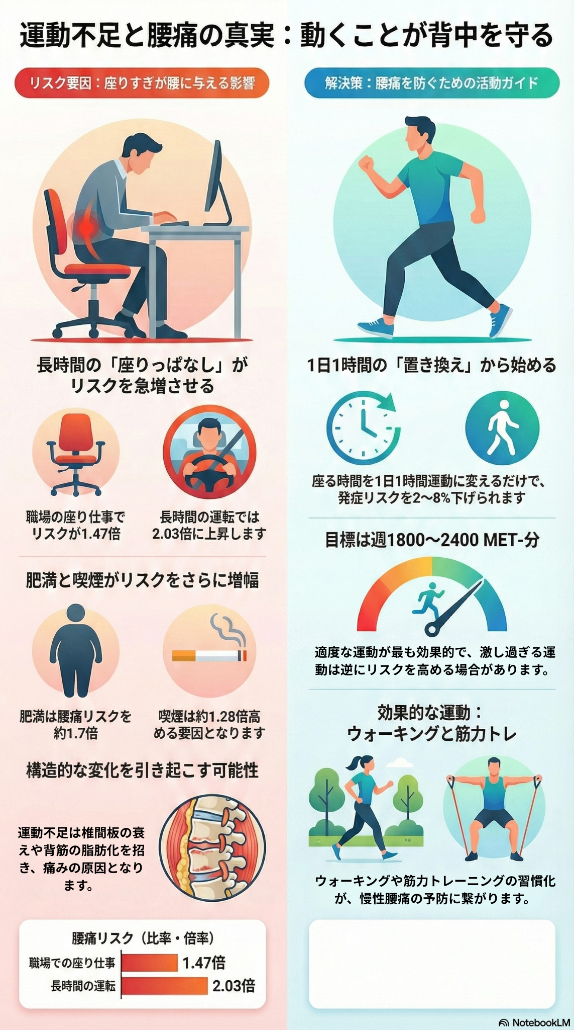 運動不足と腰痛の真実：動くことで背中を守る