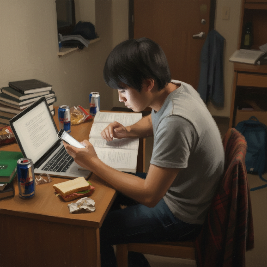 スマホ依存の大学生