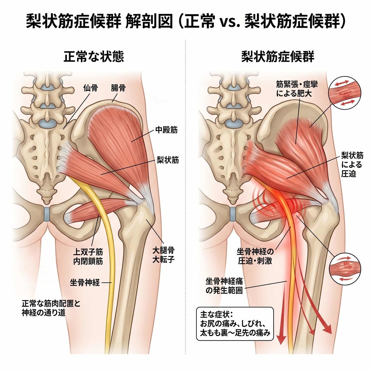 梨状筋症候群の解剖図解