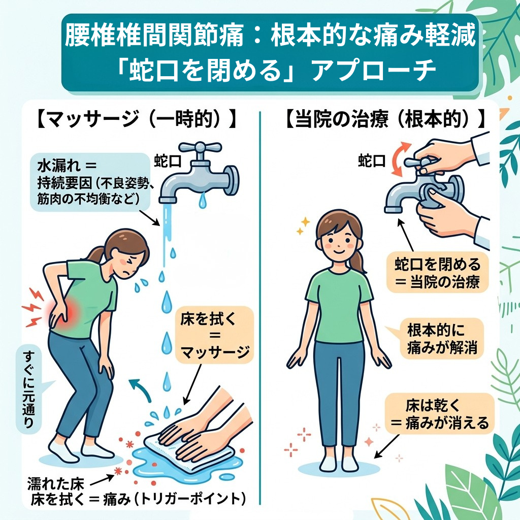 腰椎椎間関節痛：根本的な痛み軽減アプローチ