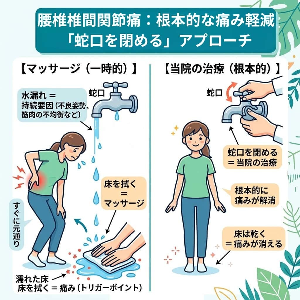 腰椎椎間関節痛：根本的な痛み軽減アプローチ