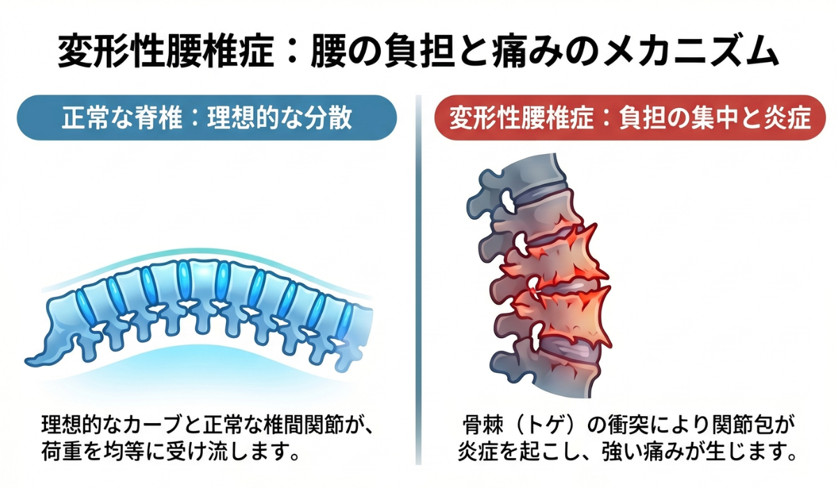 変形性腰椎症：腰の負担と痛みのメカニズム