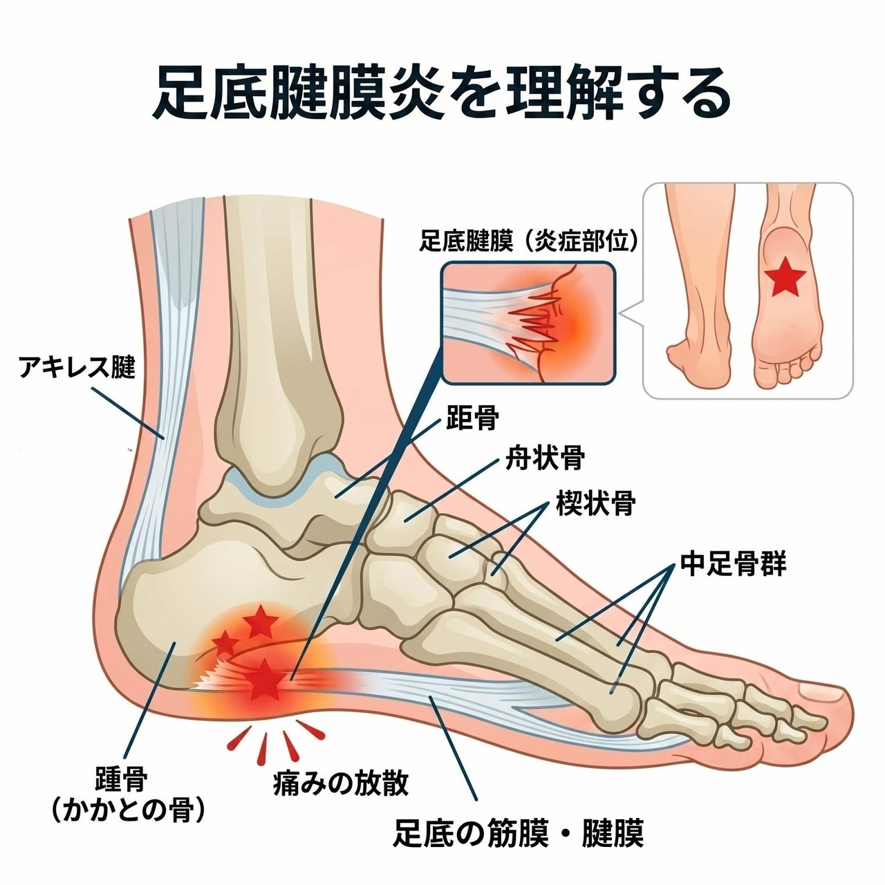 足底筋膜炎の図解