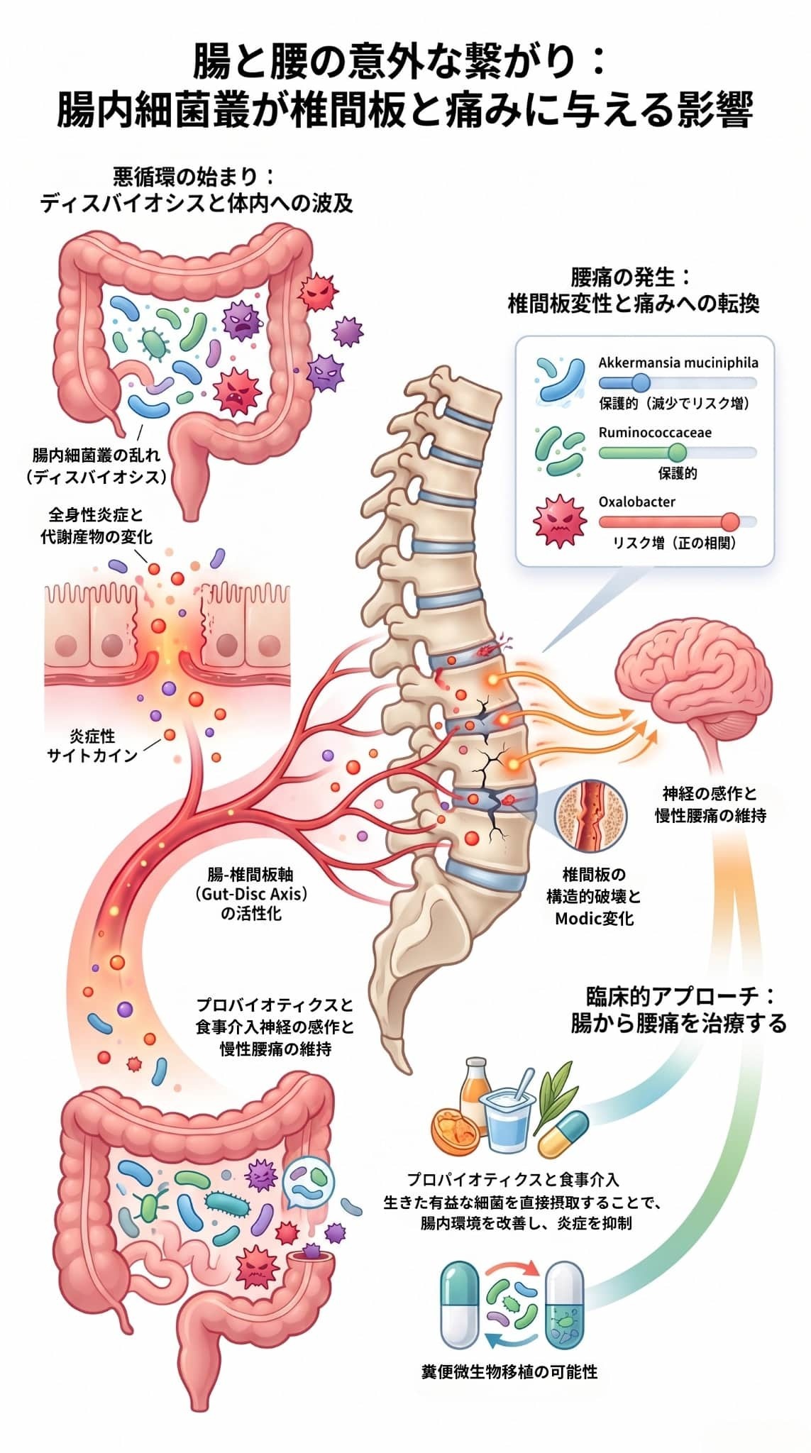 腸内細菌叢と腰痛・椎間板の意外な繋がり
