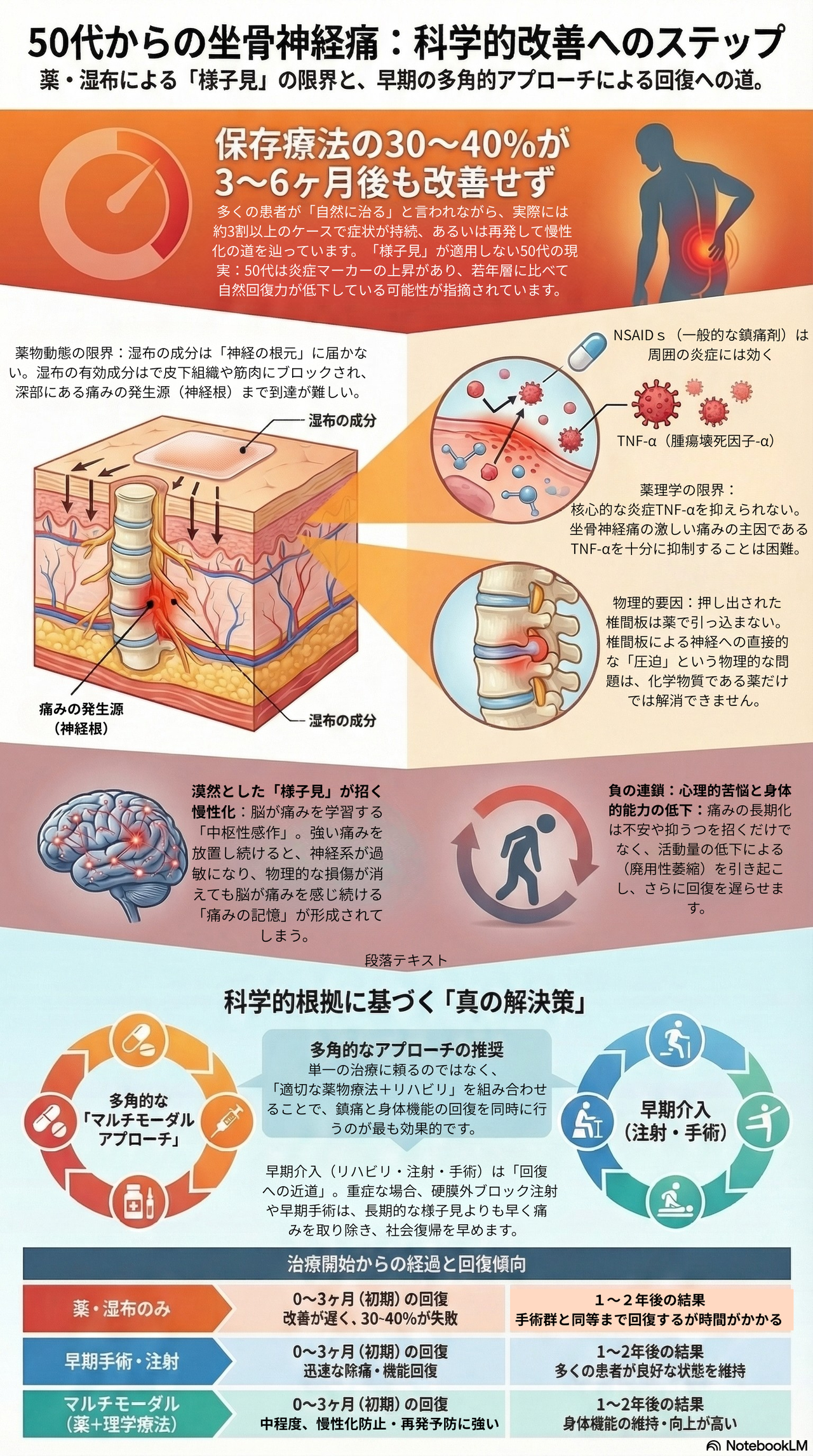 50代坐骨神経痛ガイド：様子見の限界と回復へステップ