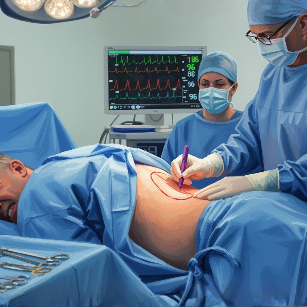 椎間板切除術を受ける前の患者さん