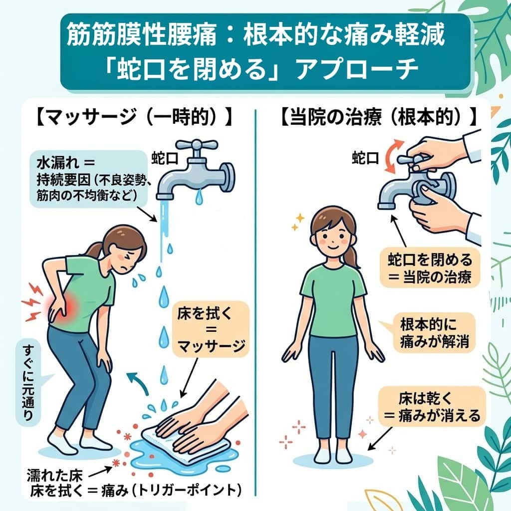 筋筋膜性腰痛：根本的な痛み軽減アプローチ