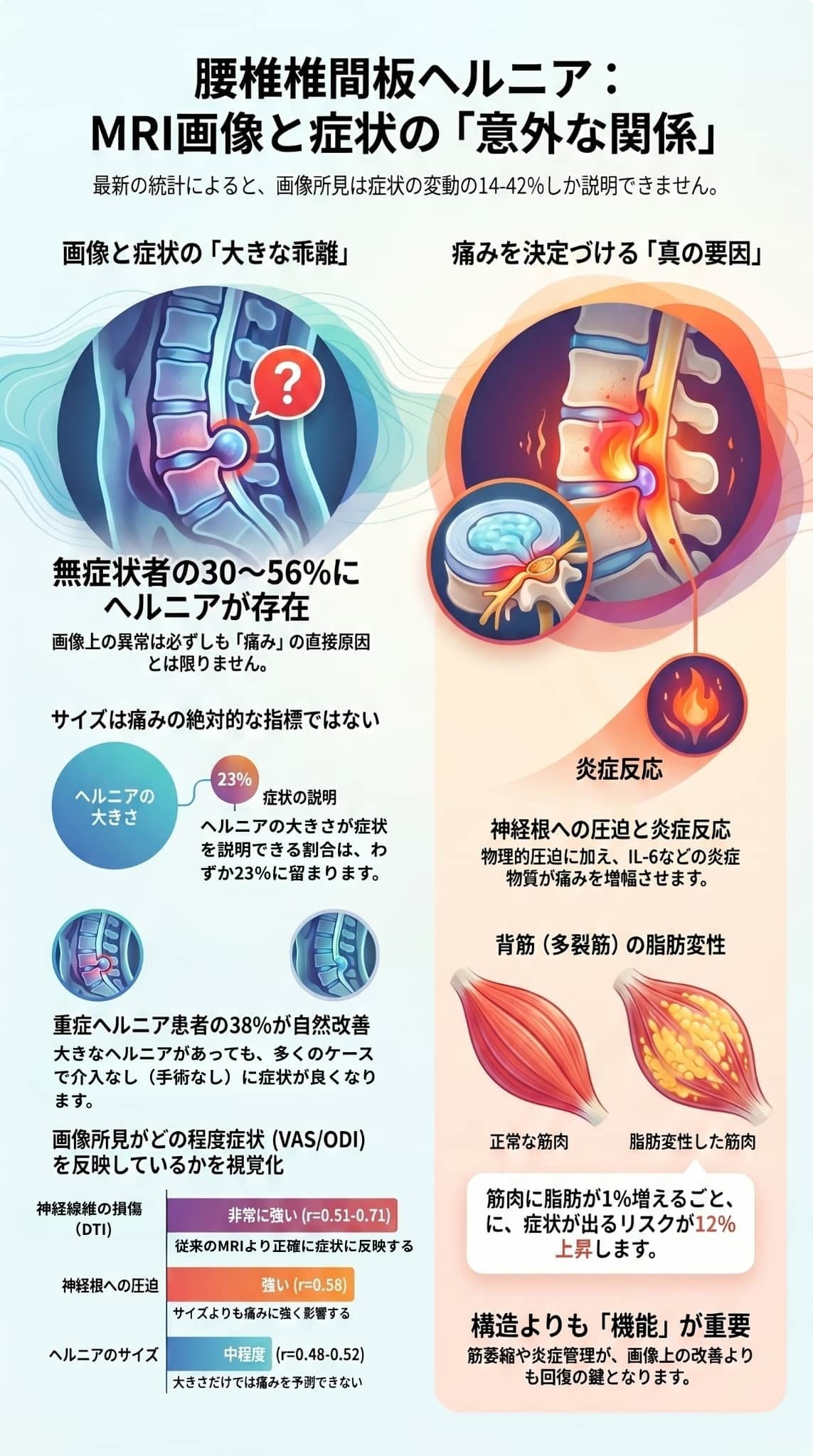 腰椎椎間板ヘルニアの症状と画像所見が不一致