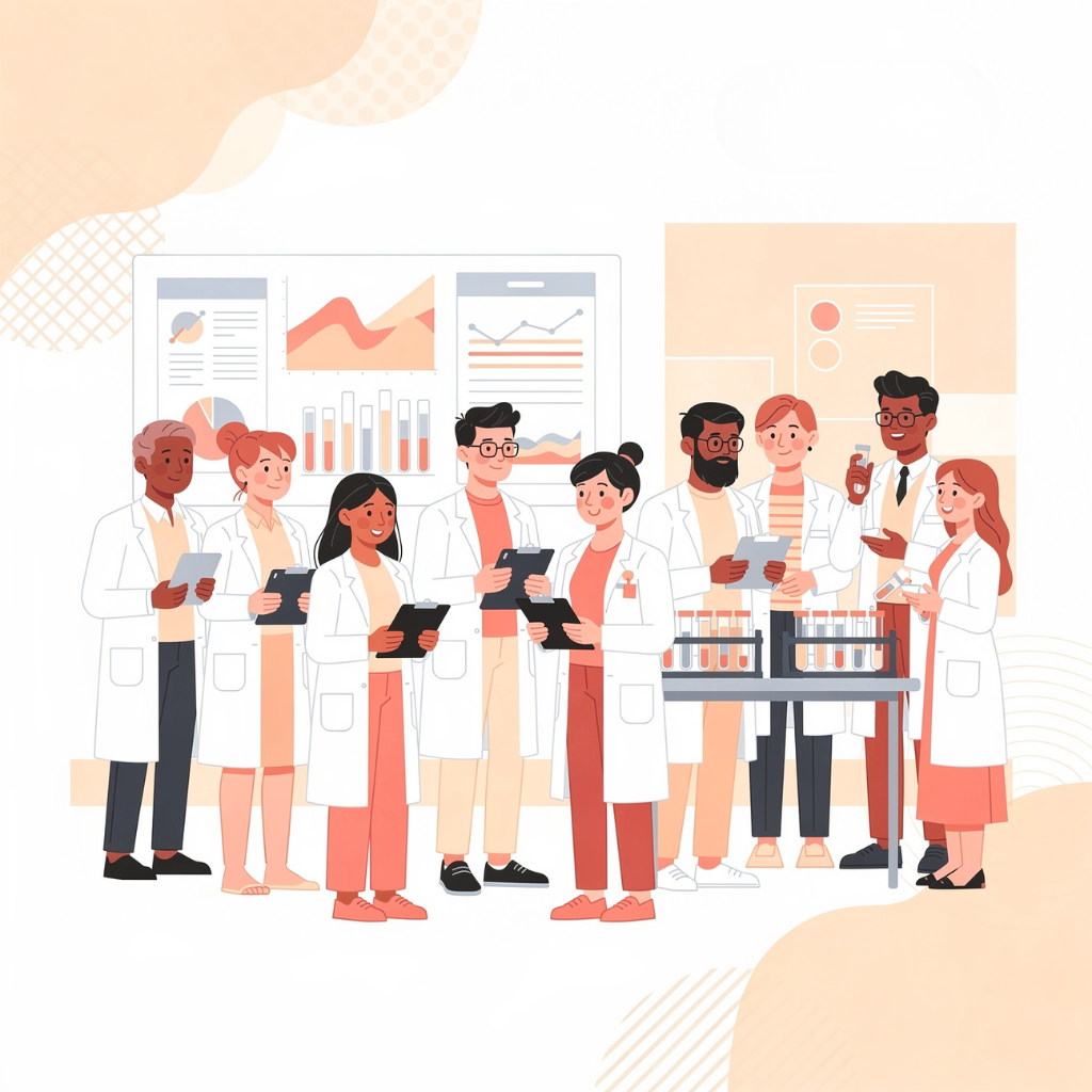 柔軟体操の手順を学ぶ人たち