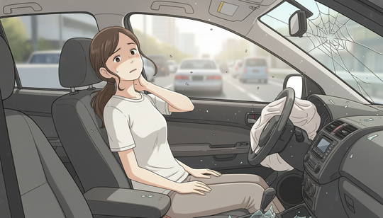 交通事故でむち打ちで首を痛めた女性