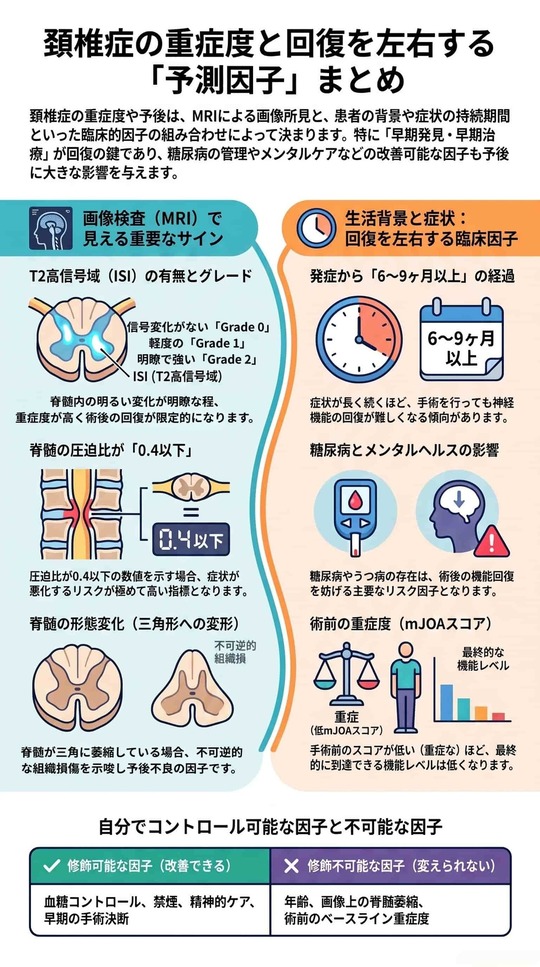 頚椎症の重症度を決めるのは？