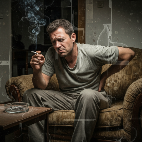 腰痛に苦しむ愛煙家