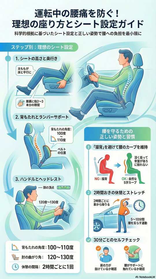 運転中の腰痛を防ぐ理想の座り方ガイド