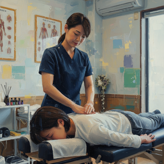 川崎市高津区で整体を受ける人