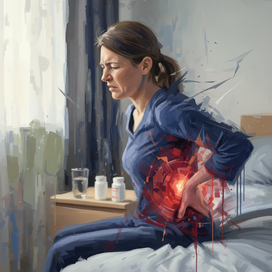 坐骨神経痛で苦しむ女性