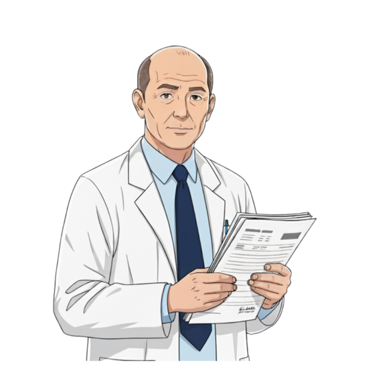 腰椎椎間板ヘルニアの手術成績に影響を与える因子について解説する医師