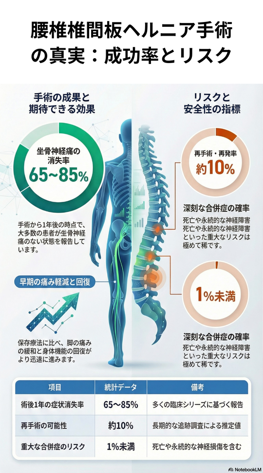 腰椎椎間板ヘルニアの手術の成功率とリスク