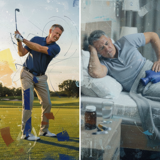 腰が痛くても無視してゴルフをして翌日寝込む男性