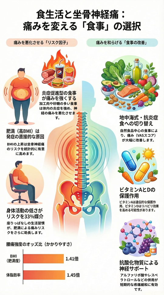 食生活と坐骨神経痛：痛みを変える「食事」の選択