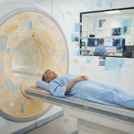 ＭＲＩ検査を受ける腰部脊柱管狭窄症患者さん