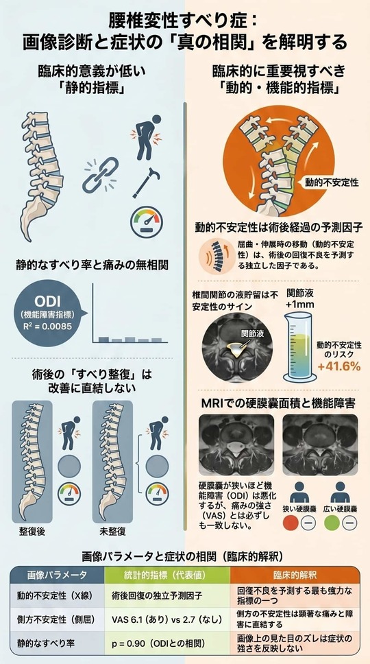 腰椎すべり症の症状と画像所見の不一致