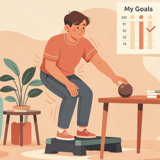 運動恐怖の改善を目指し運動療法に励む腰痛患者さん