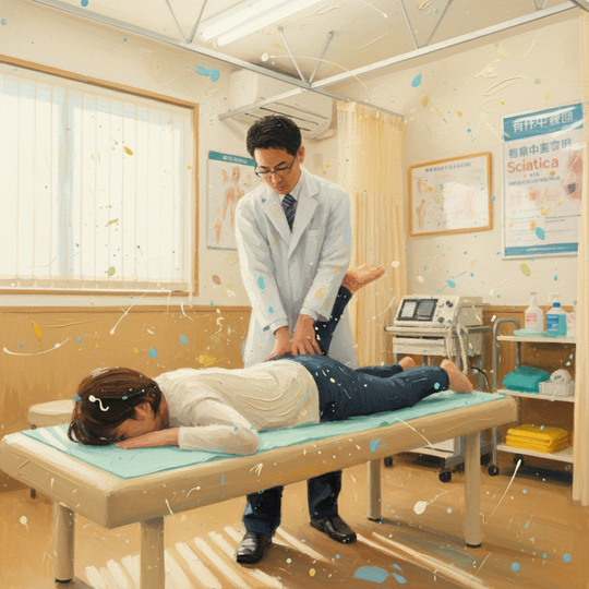 高津区にある接骨院で腰椎椎間板ヘルニアの施術を受ける患者さん